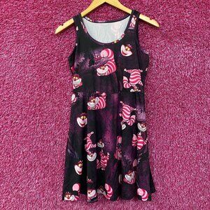 Disney Alice in Wonderland Cheshire Cat Graphic Dress Small